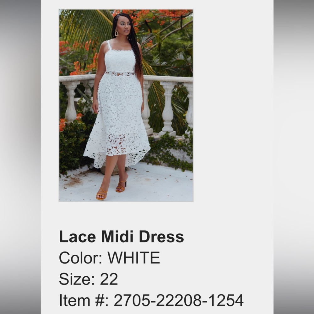 Lace Midi Formal White Plus Size Wedding Dress Eloquii Size 22 Gown Mini Train